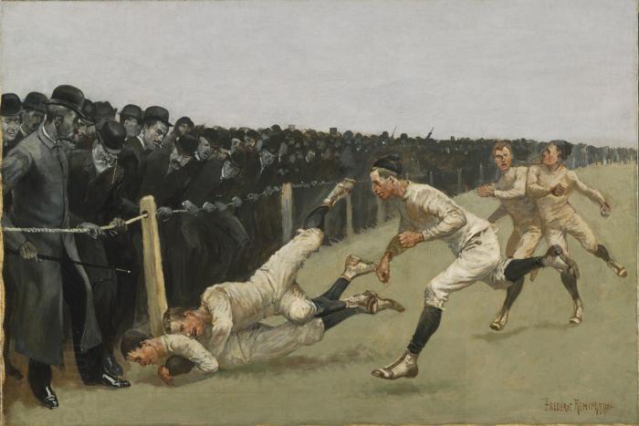 Frederic Remington Touchdown, Yale vs. Princeton, Thanksgiving Day China oil painting art